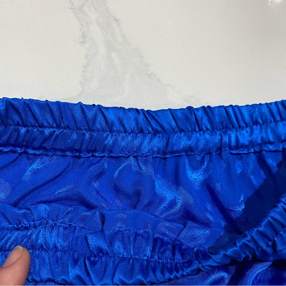 Vintage Midi Skirt, Pleated, Flowy, Blue, Elastic Waist (US S) - Picture 6 of 8